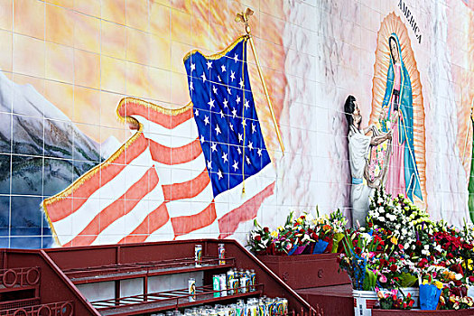 壁画,教堂,普韦布洛,洛杉矶,加利福尼亚,美国