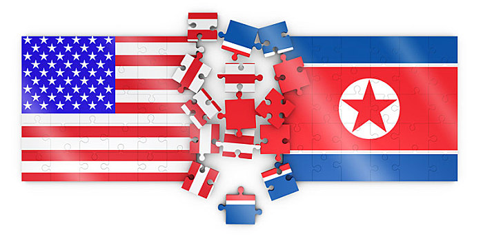 拼图,朝鲜,美国