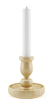 木质,烛台,蜡烛,隔绝,白色背景,背景,插画