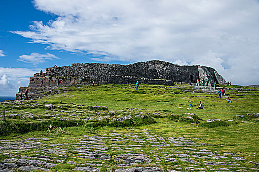 暗褐色,大,石头,堡垒,伊尼什莫尔岛尔,阿伦群岛,爱尔兰,欧洲