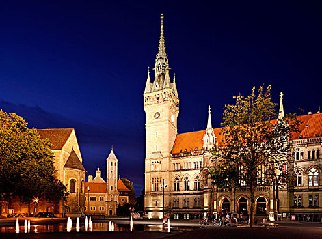 市政厅,城堡,不伦瑞克,大教堂,下萨克森,德国,欧洲
