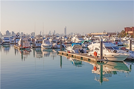 游艇,船,码头,科威特城