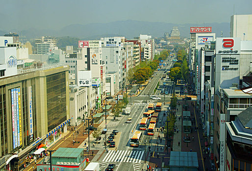 城镇风光,正面,姬路站,兵库,日本