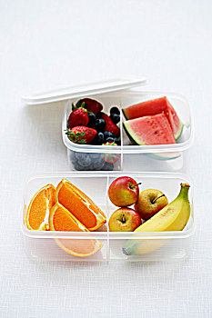 新鲜,水果,塑料盒