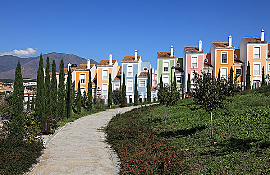 彩色,公寓,房子,安达卢西亚,南方,西班牙