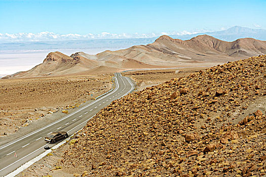 插画,汽车,问题,隔绝,沙漠公路,阿塔卡马沙漠,智利