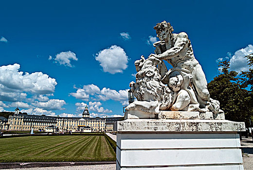 雕塑,大力神,卡尔斯鲁厄,宫殿,巴登,博物馆,巴登符腾堡,德国,欧洲