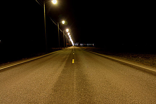 空,道路,街道,暗色,夜晚,时间,挪威