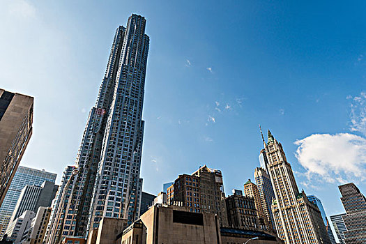 纽约,摩天大楼,鲜明,白天
