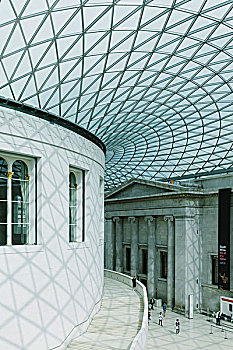 内景,伊丽莎白二世女王,院子,大英博物馆,伦敦,英国