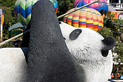 熊猫,雕塑,户外,香港,骑师,大熊猫,海洋公园