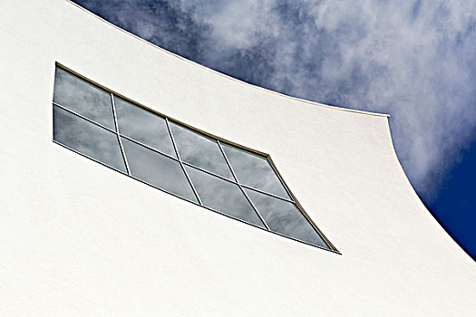 白色,建筑,特写,云,反射,窗户,礼堂,会议中心,建筑师,穆尔西亚,西班牙,欧洲