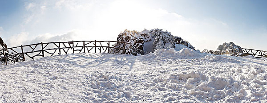 雪景,黄山,山,冬天