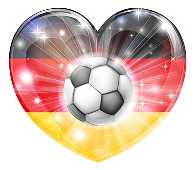德国,足球,心形,旗帜