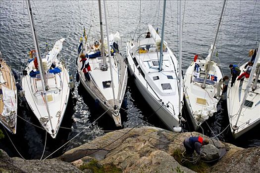帆船,停泊,斯德哥尔摩群岛,瑞典
