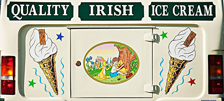 广告,背影,冰淇淋,货车,品质,爱尔兰人,冰激凌蛋卷,米斯郡,爱尔兰