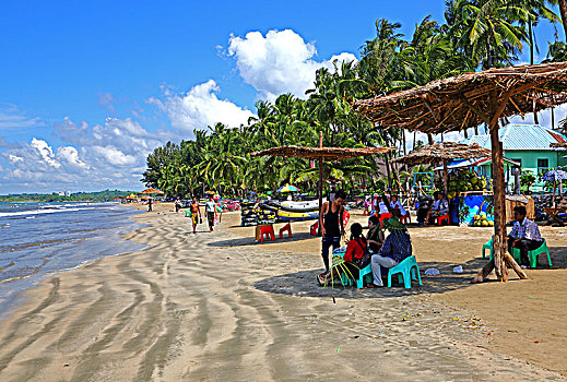 棕榈海滩,湾,孟加拉,印度洋,缅甸