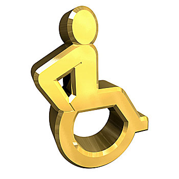轮椅,象征,金色