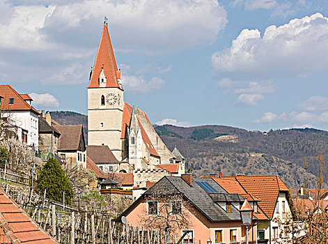 教堂,瓦绍,山谷,下奥地利州,奥地利,欧洲