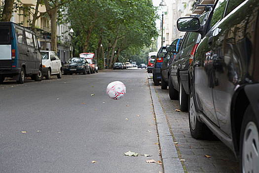 足球,弹起,街道