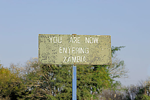 非洲,南非,津巴布韦,省,北方,秋天,维多利亚,标识,指示,边界,赞比亚