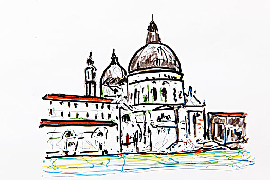 圣马利亚,行礼,大教堂,健康,大运河,威尼斯,意大利,绘画