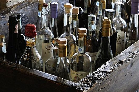 种类,瓶子,意大利,酒,板条箱