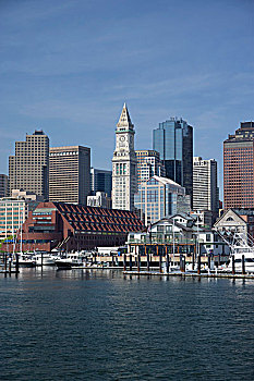 美国,新英格兰,马萨诸塞,波士顿,长,码头,波士顿港,水岸