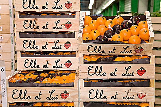 橘子,水果,豆类,蔬菜,汉吉斯,批发,市场,靠近,巴黎,法国,欧洲