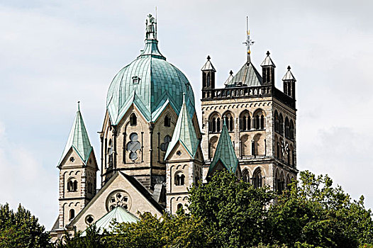 大教堂,圆顶,塔,诺伊斯,北莱茵威斯特伐利亚,德国,欧洲