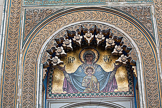 主教,大教堂,一个,重要,宗教建筑,罗马尼亚,墓地,许多,国王,建筑,绘画,图案,装饰,阿拉伯风格