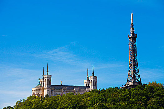 金属,塔,大教堂,巴黎圣母院,山,历史,地区,里昂,法国