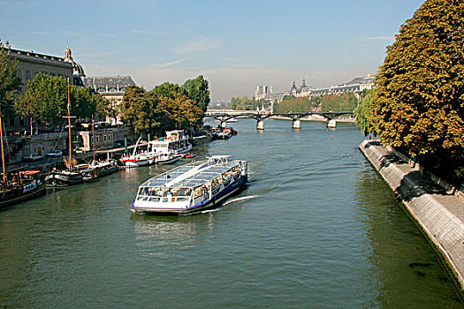 游船,赛纳河,巴黎,法国