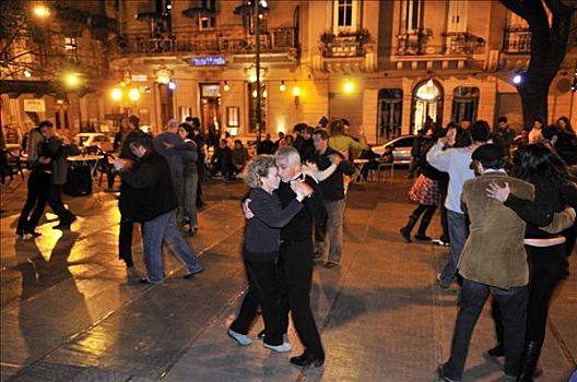 舞者,探戈,广场,村镇,圣太摩,布宜诺斯艾利斯,阿根廷,南美