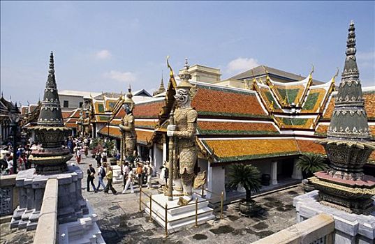 玉佛寺,俯视,曼谷,泰国,东南亚