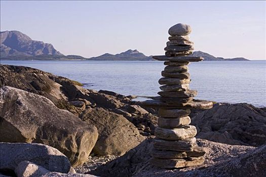 石头,男人,挪威,斯堪的纳维亚,欧洲