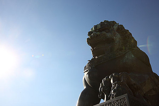 北京故宫的青铜狮子