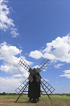 一个,剩余,风车,2000年,厄兰岛,瑞典,斯堪的纳维亚,欧洲