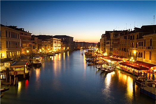 大运河,黄昏,威尼斯,意大利