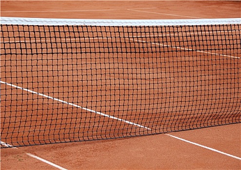 网球网,空,红色,砾石,球场