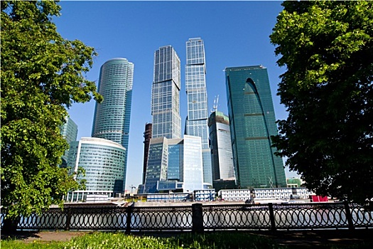 现代,商务,摩天大楼,莫斯科,城市