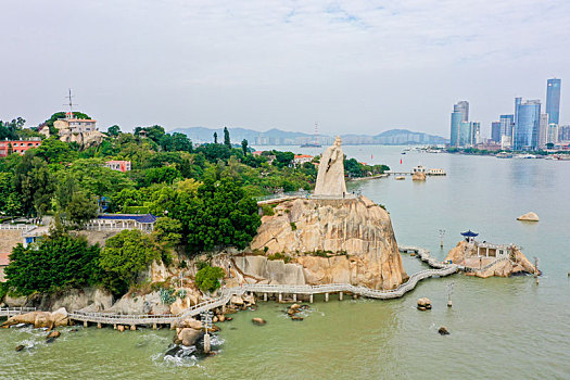 航拍福建厦门鼓浪屿风景名胜区风光