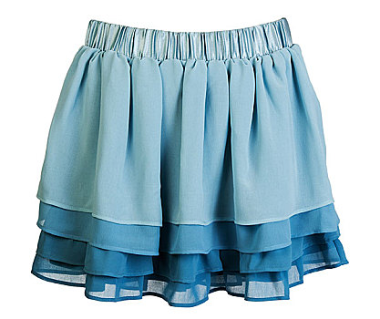 蓝色,绸缎,超短裙