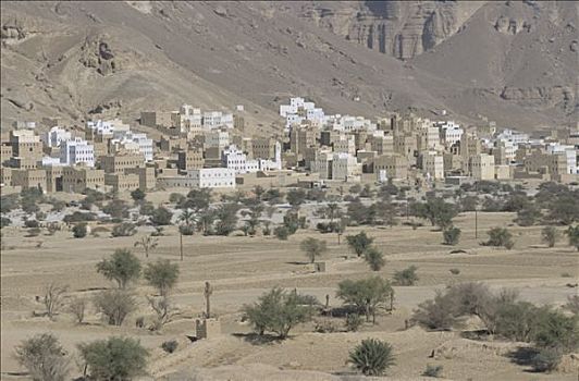 也门,旱谷,全景