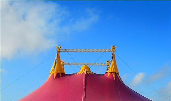 马戏团,帐蓬,红色,橙色,粉色,四个,建筑