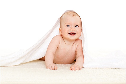 可爱,小,婴儿,毛巾