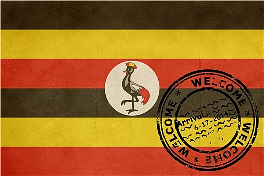 欢迎,乌干达,旗帜,护照
