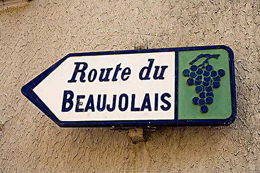 路线,博若莱葡萄酒,路标,酒乡,罗纳河谷,法国