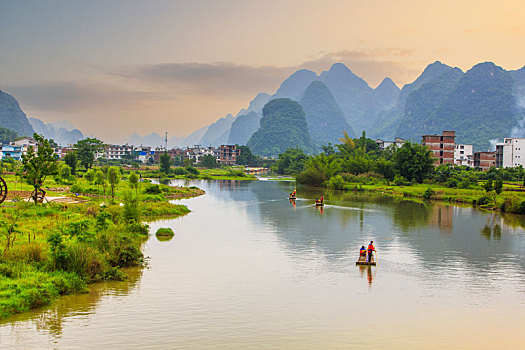 阳朔遇龙河风光