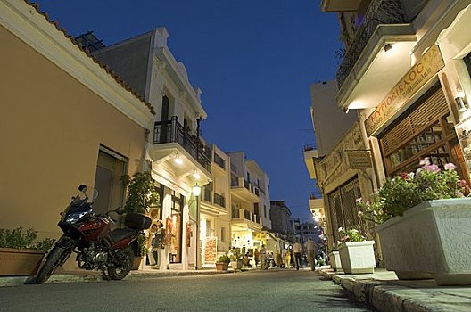 布拉卡区,夜晚,雅典,希腊